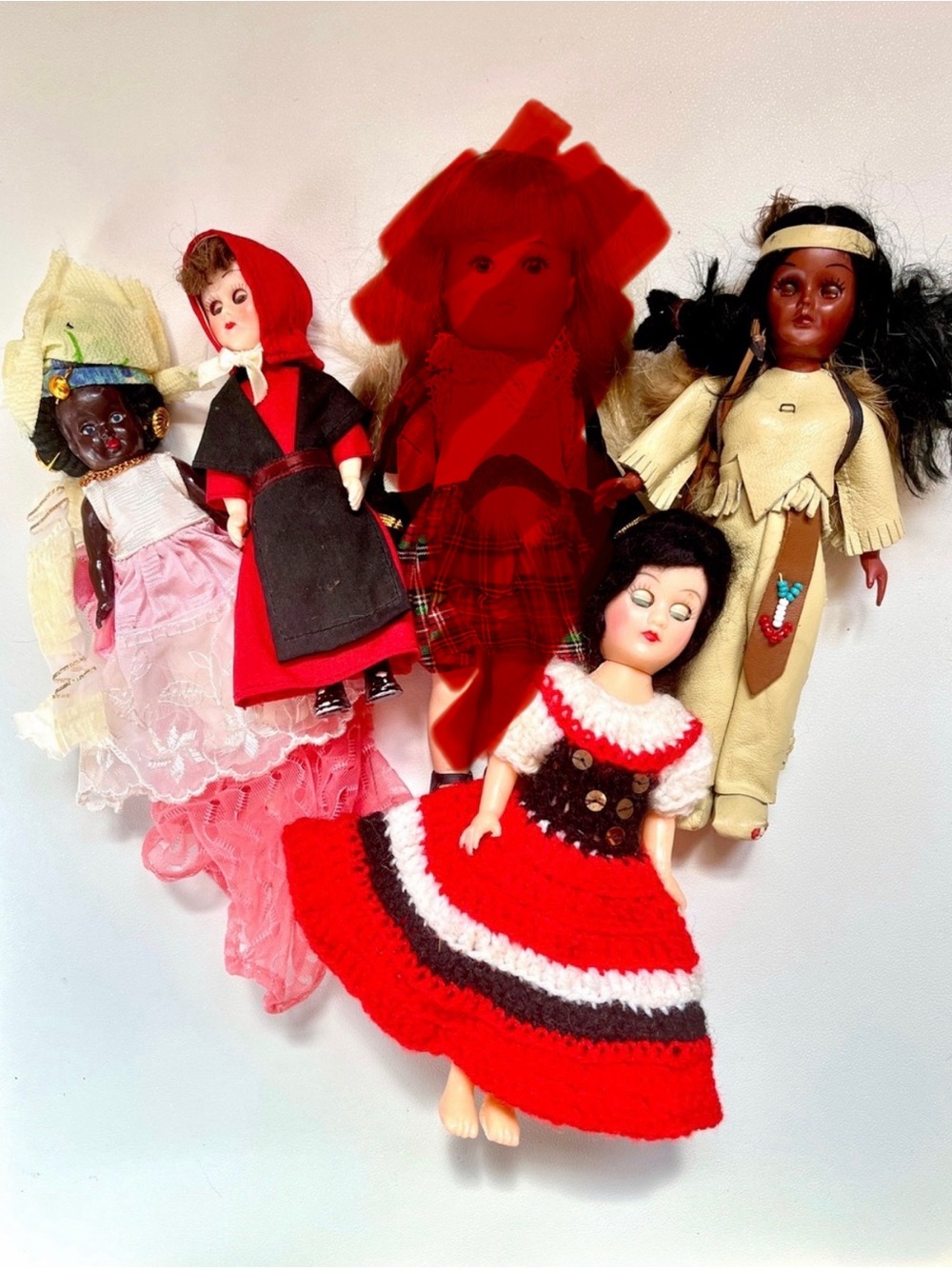 Vintage Doll LOT Sleepy Eyes Carol Sue Crochet Dress Amish Girl Doll Carlson